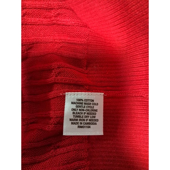 Kim Rogers Cable Crew Sweater, Red,‎ 2X, 25.5" Sleeve, 30" Long - Picture 3 of 3
